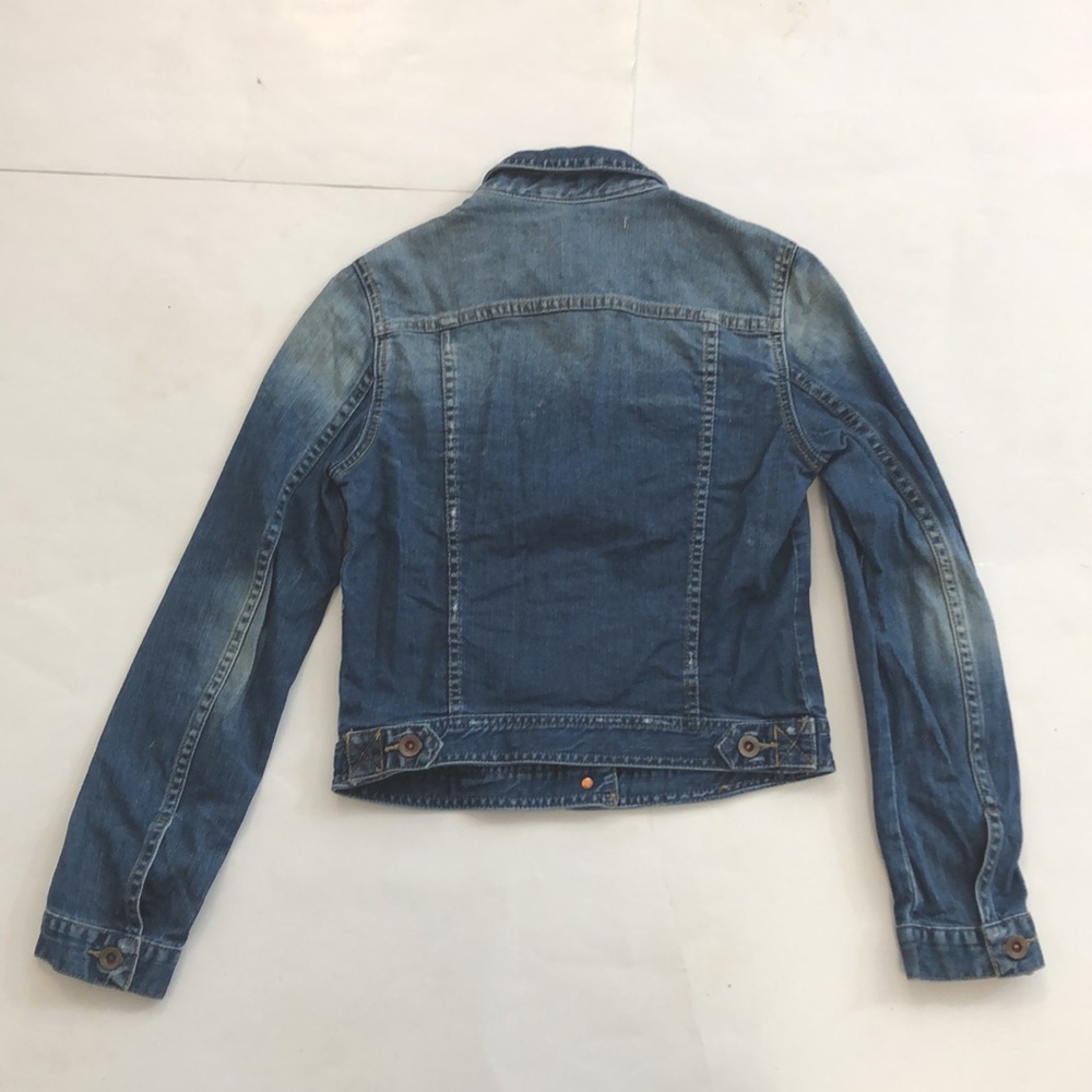 ZARA S Jacket Blue Jean Premium Wash 4 Pocket Button Down Excellent Condition - Picture 5 of 6